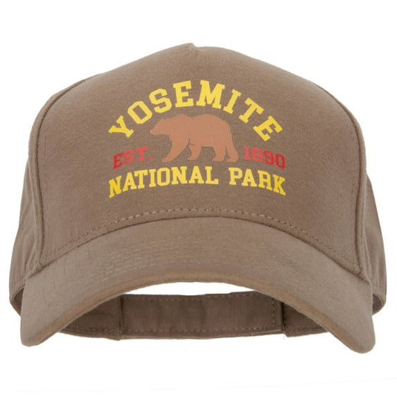 Yosemite National Park Design Heat Transfer 5 Panel Cotton Jersey Cap - Sand OSFM