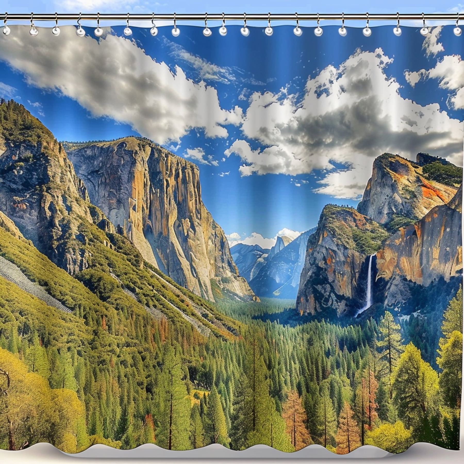 Yosemite National Park El Capitan Landscape Shower Curtain High Detail ...