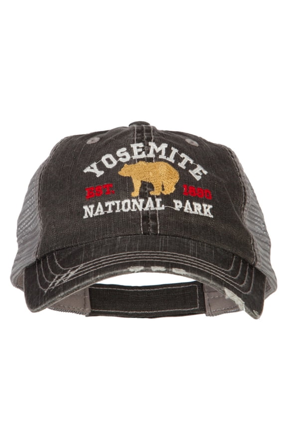 Yosemite National Park Embroidered Low Profile Mesh Cap - Black OSFM