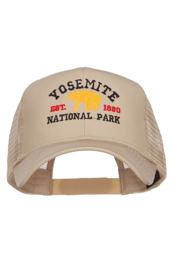 Yosemite National Park Embroidered Mesh Cap - Khaki OSFM