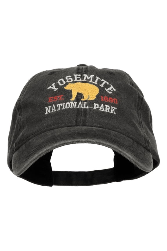 Yosemite National Park Embroidered Washed Cap - Black OSFM