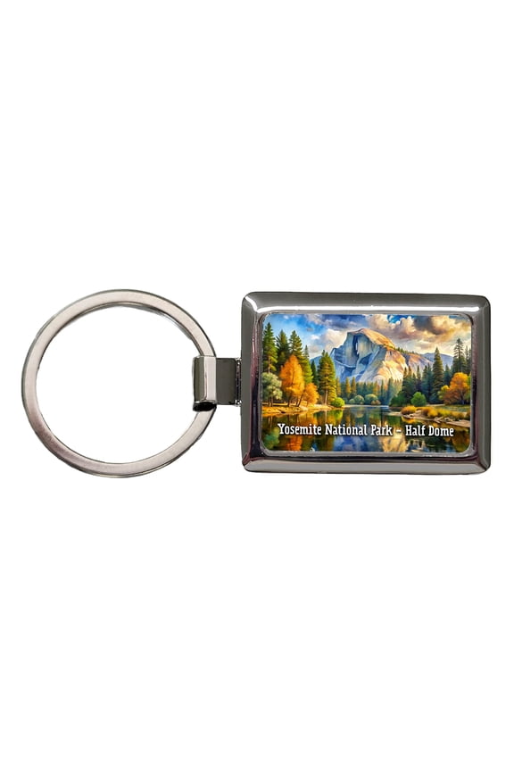 Yosemite National Park Half Dome Metal Rectangle Keychain