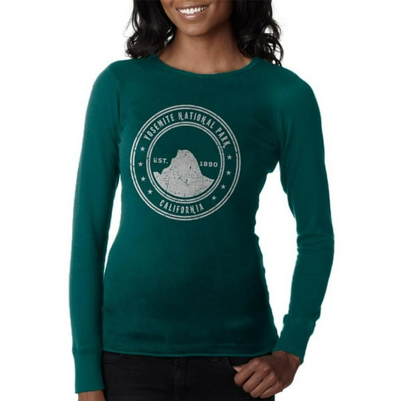 Yosemite National Park Juniors Long Sleeve Thermal Teal MD