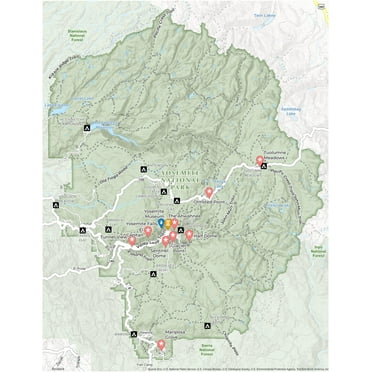 Yosemite National Park Map GLOSSY POSTER PICTURE PHOTO PRINT BANNER  CONVERSATIONPRINTS