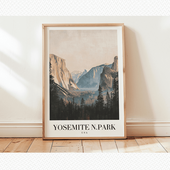 Yosemite National Park Mountain Landscape Poster, Poster Only