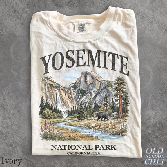 Yosemite National Park Vintage 90s Graphic T-Shirt, Retro Comfort Colors® California Wildlife Bear USA Unisex Tee