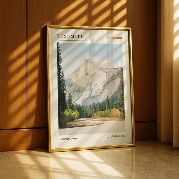 Yosemite National Park Wall Art Print, Unframed Paper Poster 8x10in