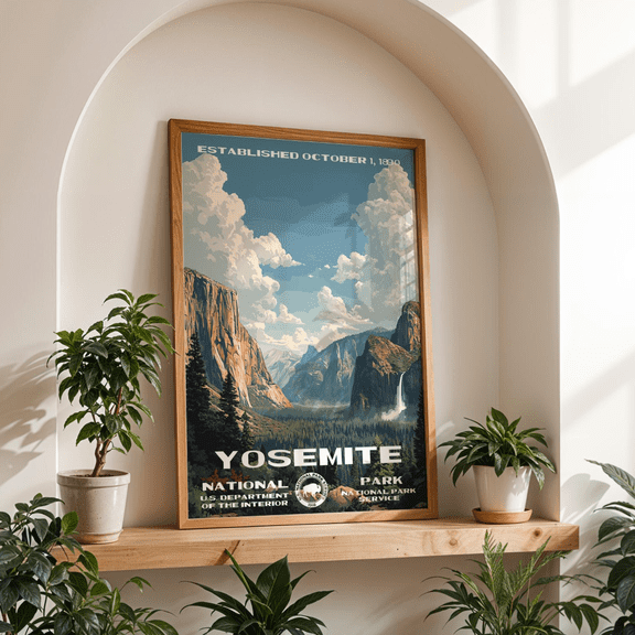 Yosemite National Park Wpa Style Poster, Poster Only, Poster Home Decor, Poster Only