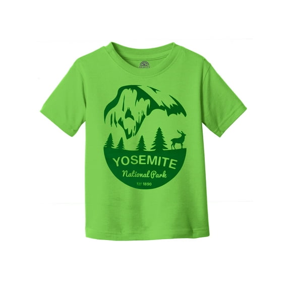 Yosemite National Water-Based Screen Toddler T-Shirt - Lime/Green Ink - 2T