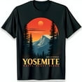 Yosemite Park Sunset TShirt Stunning Mountain & Pine Tree Design
