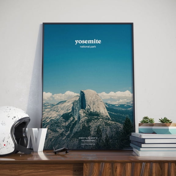 Yosemite Retro Poster Design, Adventure Wall Art, Home Decor, Gift For Hikers, Vintage Travel Photography, Minimalist Print, Contemporary 8x12 – UNFRAMED