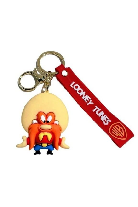 Yosemite Sam Character Themed Silicone Charm Keychain Keyring