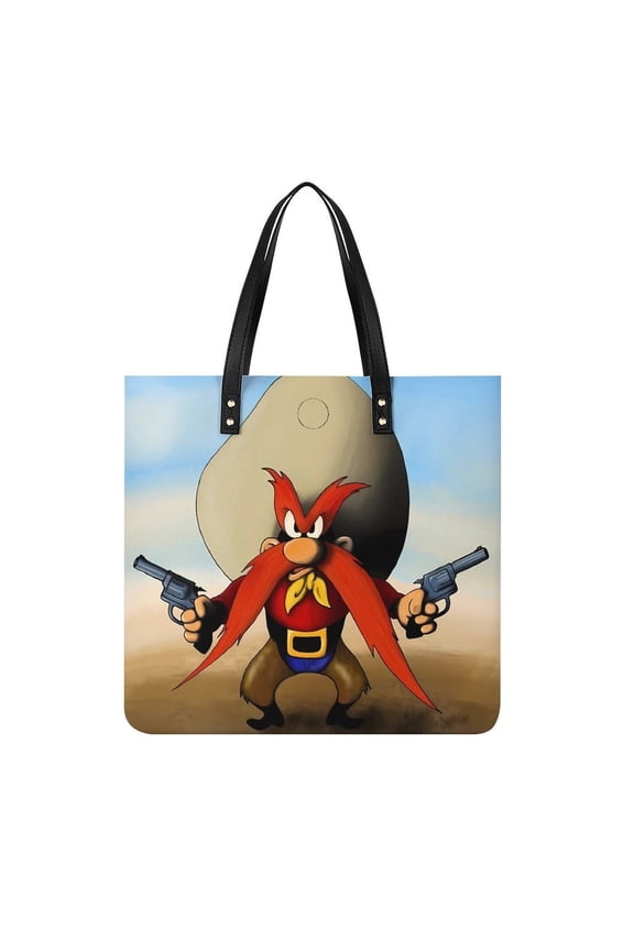 Yosemite-Sam Handbag, Casual PU Leather Tote Bag, Shoulder Handbags with Top Magnetic Snap Closure For Girl Ladies Women Travel Shopping