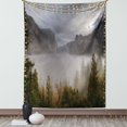 thumbnail image 1 of Yosemite Tapestry, Yosemite Valley Autumn View with Dark Clouds Heavy Haze Rainy Day Landscape Print, Wall Hanging for Bedroom Living Room Dorm Decor, 40W X 60L Inches, Green Grey, by Ambesonne, 1 of 5