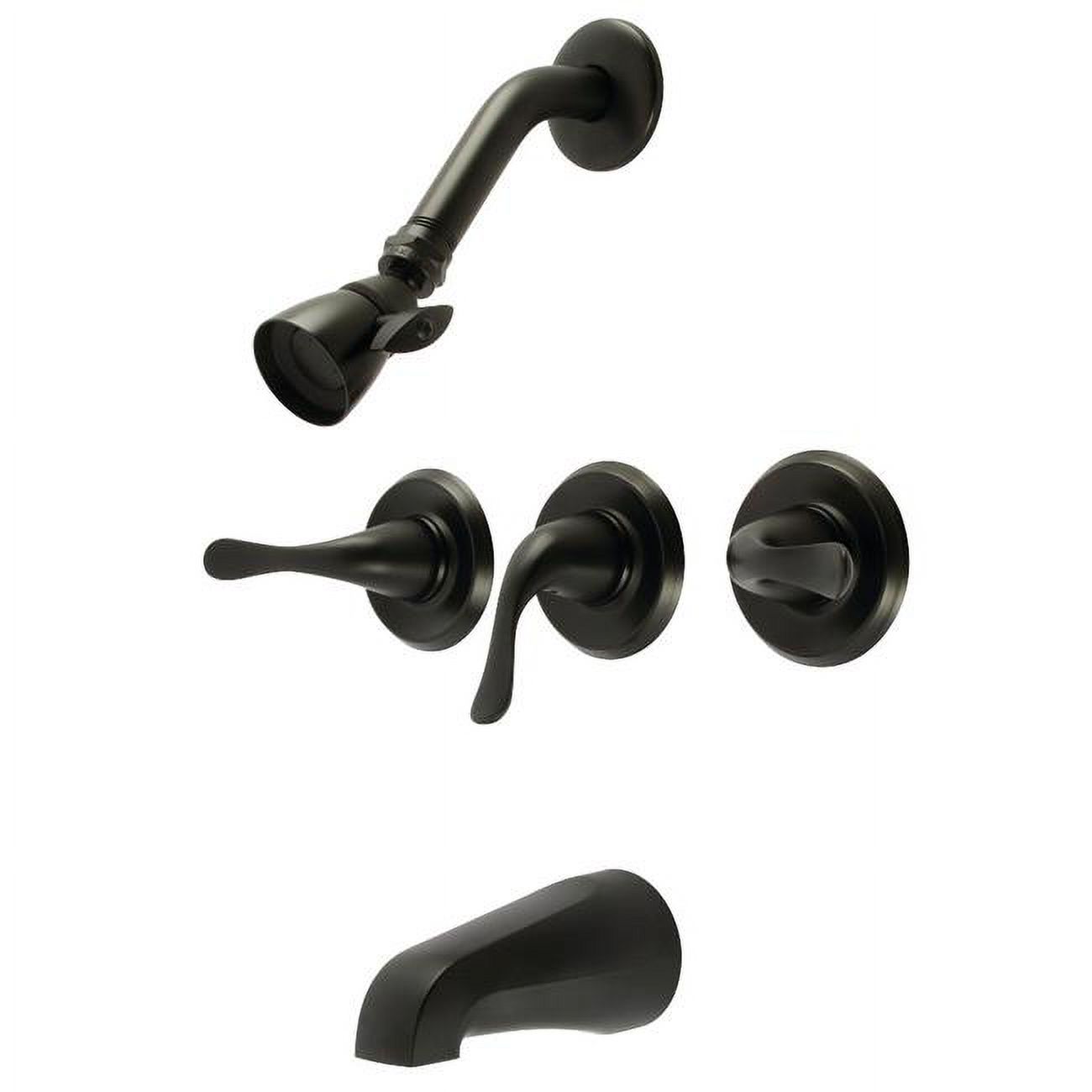 Yosemite ThreeHandle Tub & Shower Faucet, Matte Black