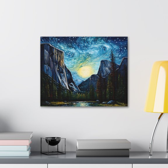 Yosemite Valley Art Painting Yosemite Canvas Print Van Gogh Starry Night