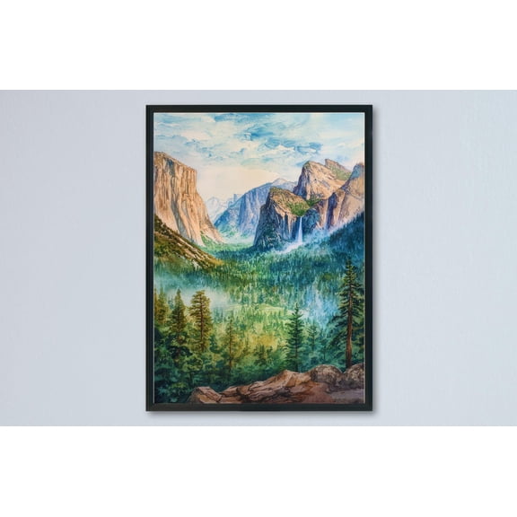 Yosemite Valley Nature Travel Wall Art Scenic Landscape Wall Decor Unframed Paper Print