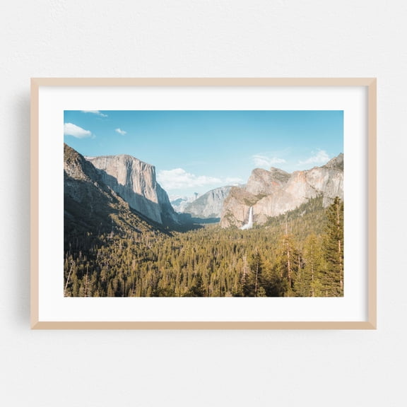 Yosemite Valley Waterfall - California Photography Oak Framed Wall Art Print 16 x 24 inches