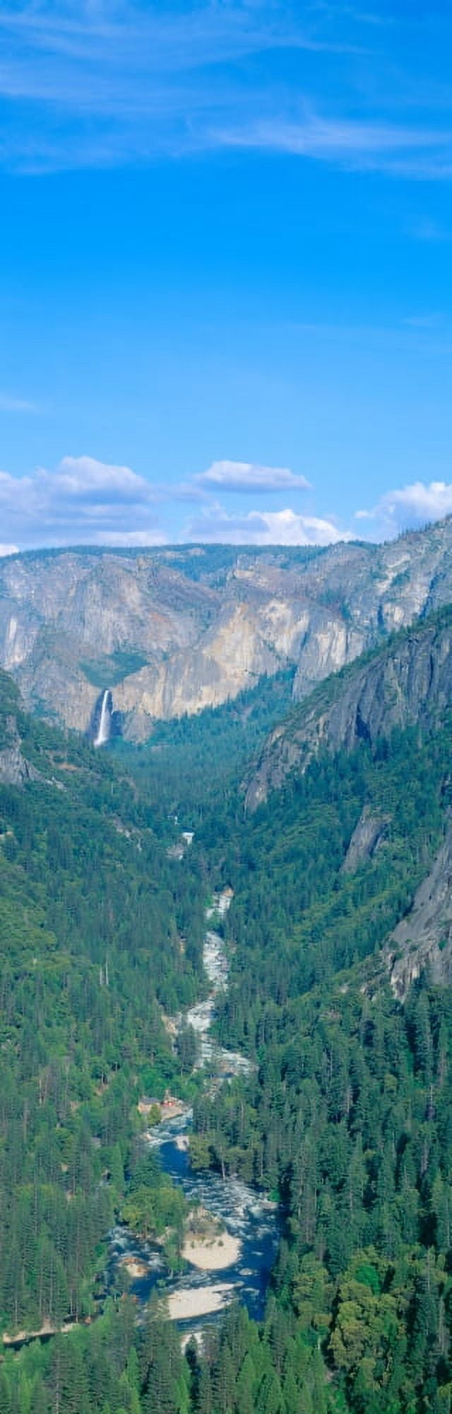 Yosemite Valley and Bridal Veil Falls Yosemite California Canvas Art - Panoramic Images (27 x 9)