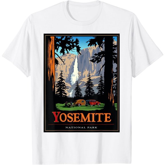 Yosemite Vintage National Park Unisex T-Shirt for Men Women Kids Toddler,White Color,Size 4T