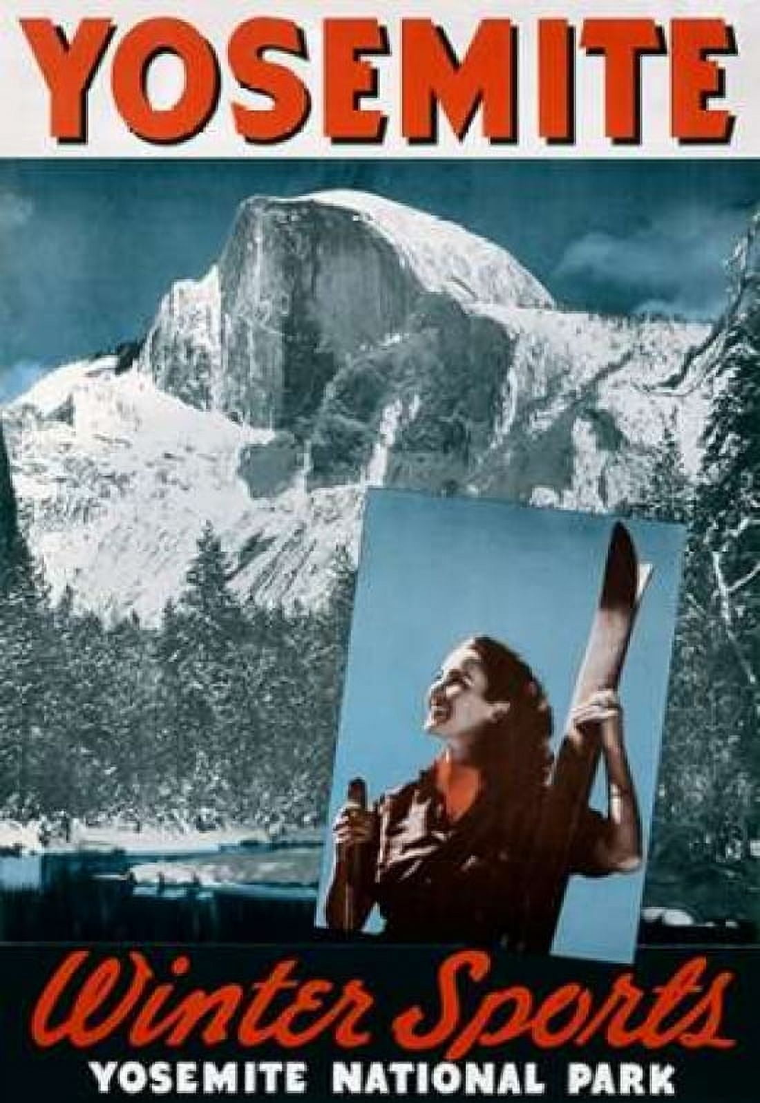 Yosemite Winter Sports Canvas Art - Unknown (20 x 28)