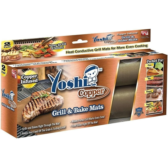 Yoshi Copper Grill and Bake Mats Set of 2.