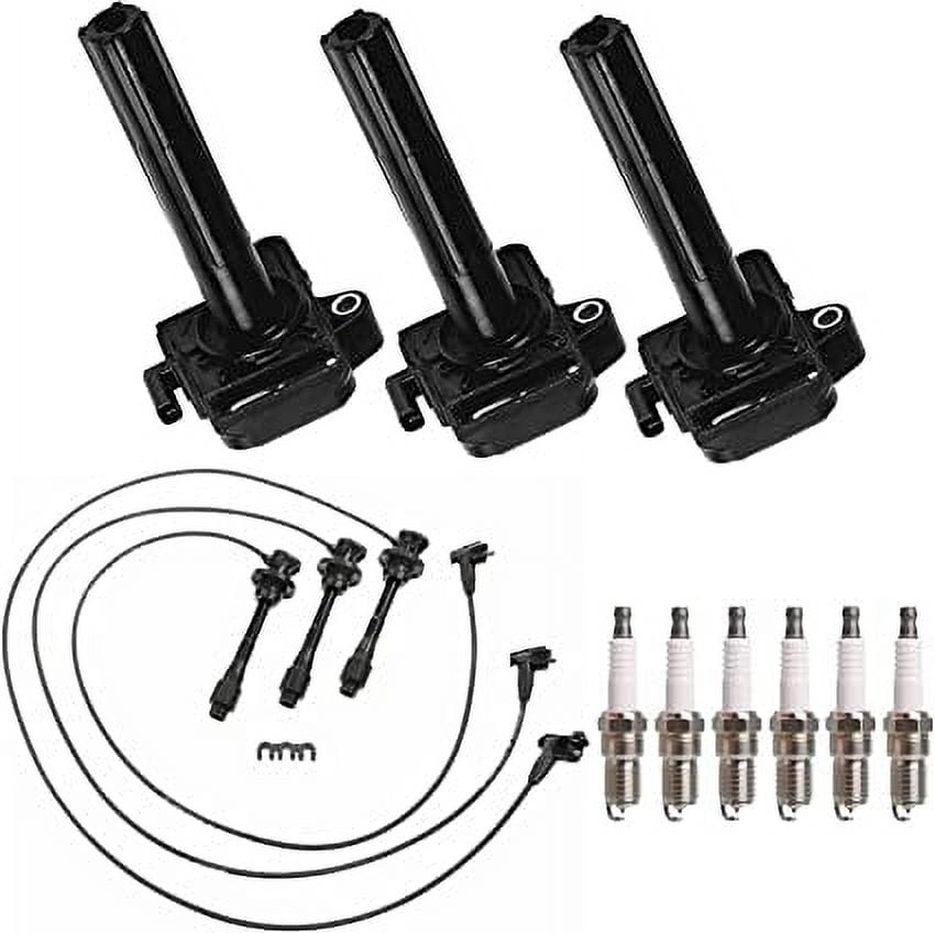 Yoshi Motors Pack of 3 Engine Ignition Coil and 6 Platinum Spark Plug ...