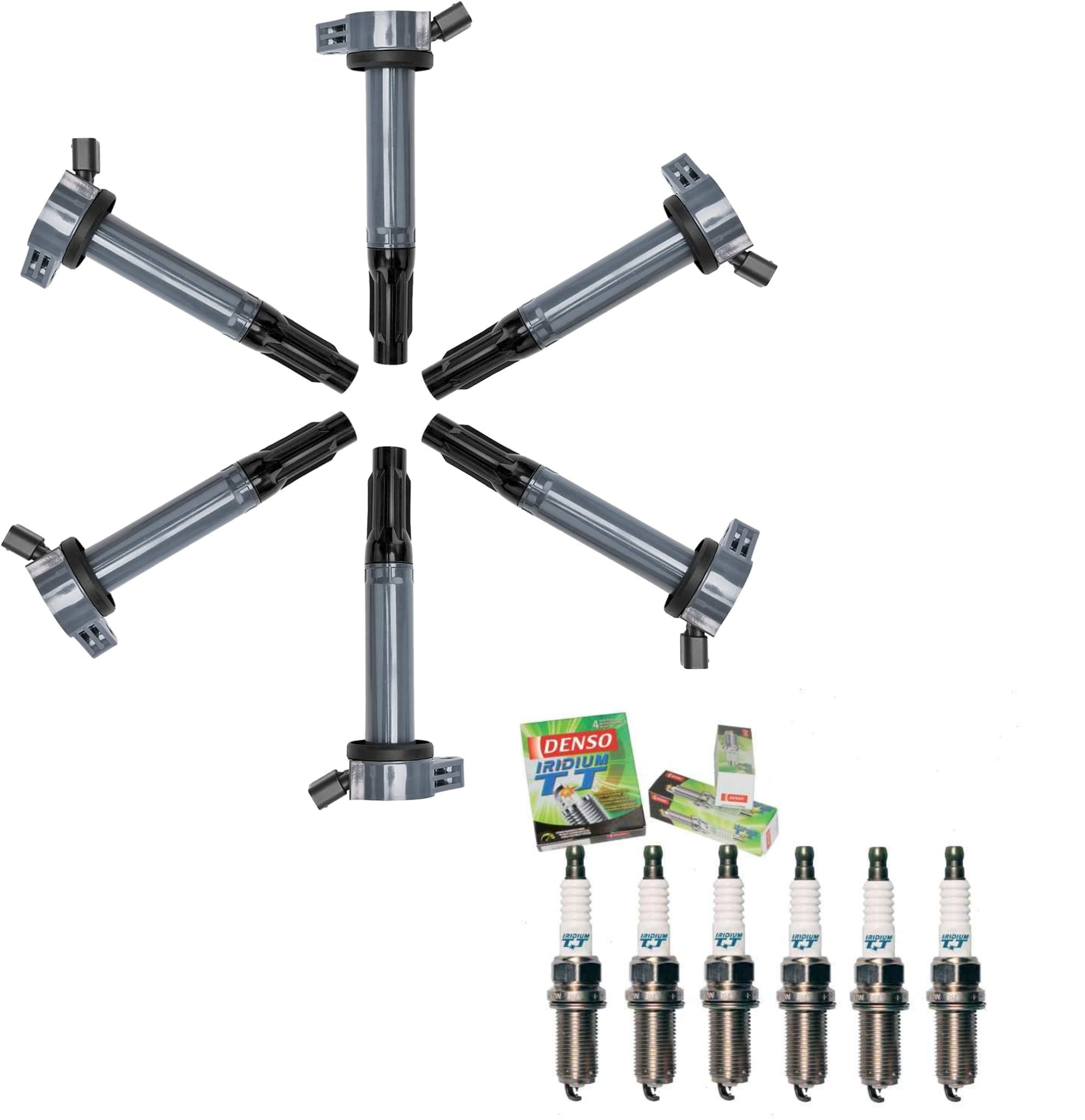Yoshi Motors Pack of 6 Ignition Coil With 6 DENSO Spark Plug ...