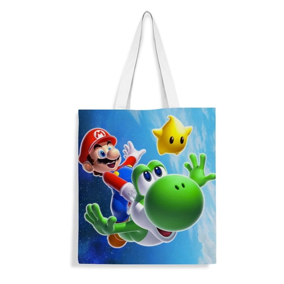 Yoshi canvas Tote Bag handbag: Womens reusable tote with a chic design, perfect for groceries and shopping, featuring an inner zipper, size 13.8 x 15.8 inches (35x40cm).