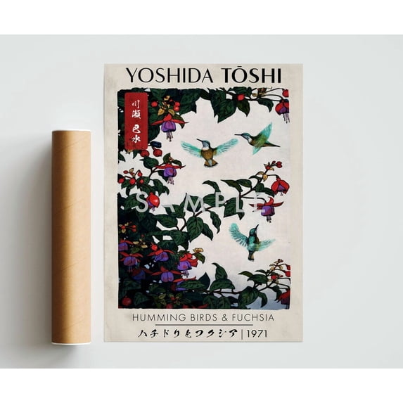Yoshida Toshi Hummingbirds Wall Art Print, Japanese Exhibition Bird ...