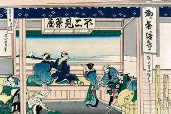 Yoshida at Tokaido 1830 Canvas Art - Hokusai (12 x 18)