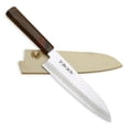 thumbnail image 1 of Yoshihiro VG-10 46 Layers Hammered Damascus Santoku Japanese Multipurpose Chef Knife (Octagonal Rosewood Handle) (7" (180mm)), 1 of 8