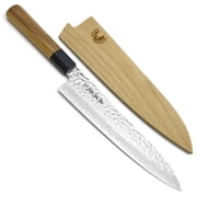 Yoshihiro VG-10 46 Layers Hammered Damascus Gyuto Japanese Chefs Knife Octagonal Ambrosia Handle 7" 180mm