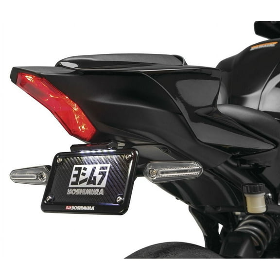 Yoshimura Fender Eliminator Kit with LED Tail Light & License Plate Frame, Black Anodized Stainless Steel Bracket (070BG137200)
