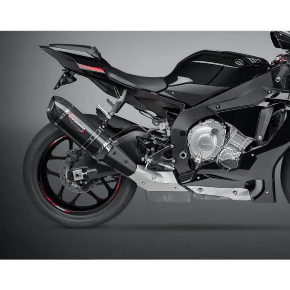 Yoshimura Alpha Stainless Slip-On Exhaust with Carbon Fiber Muffler Yamaha YZF-R1/M/S 2015-2019