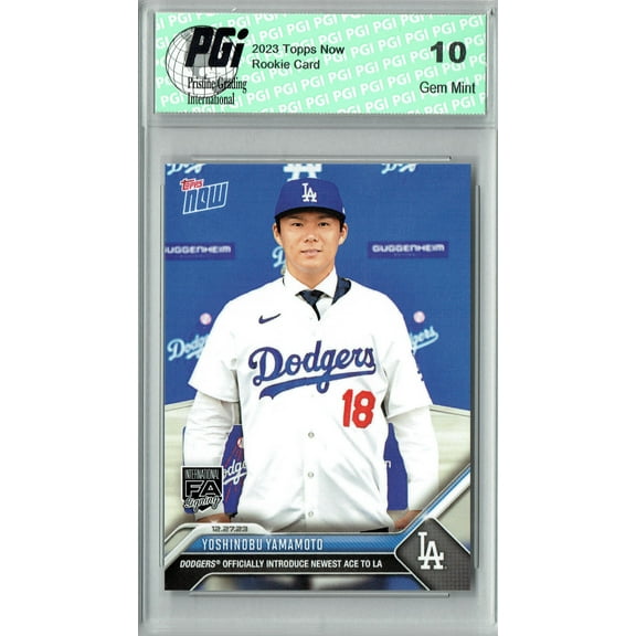Yoshinobu Yamamoto 2023 Topps Now #OS-25 Dodgers Newest Ace Rookie Card PGI 10