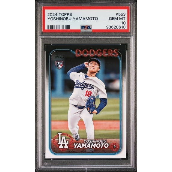 Yoshinobu Yamamoto Dodgers 2024 Topps Rookie Card #553 PSA 10 Gem Mint