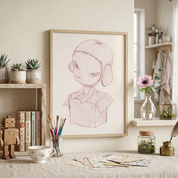 Yoshitomo Nara Box Girl Poster Unframed Size 24''x36'' GooGate