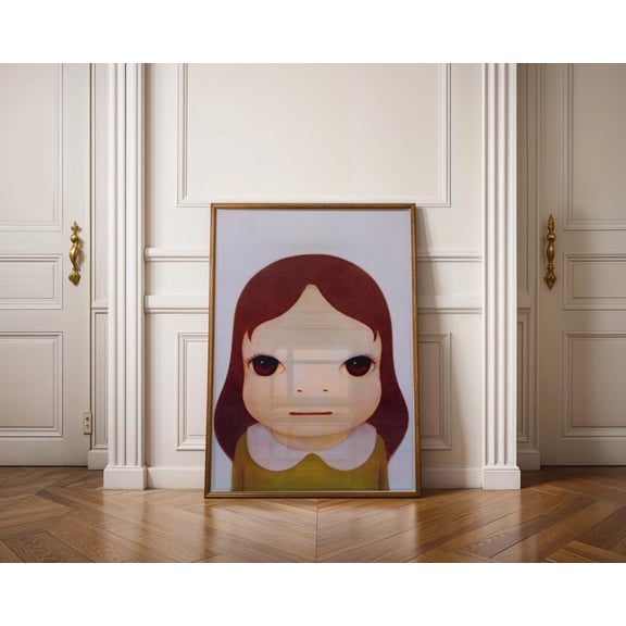 Yoshitomo Nara Cosmic Girl Eyes Open Poster, Wabi Sabi Japandi, Unframed Paper Poster 8x10in
