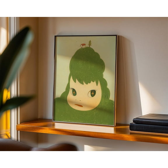 Yoshitomo Nara Poster, Harmless Kitty Print, Wabi Sabi Japandi, Unframed Paper Poster 8x10in