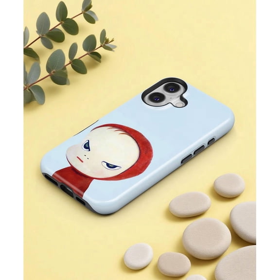 Yoshitomo Nara Style Phone Case, Japanese Pop Art Girl Cover, iPhone 17 16 15 14 13/ Pro/Pro Max