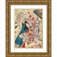 thumbnail image 1 of Yoshitoshi, Tsukioka 14x18 Gold Ornate Wood Framed with Double Matting Museum Art Print Titled - Maple leaf gathering, 1 of 4