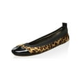 thumbnail image 1 of Yosi Samra Girl's Print Ballet Flat, Leopard/Black, 12 M US Little Kid, 1 of 2