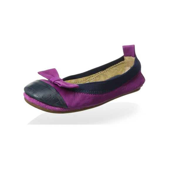 Yosi Samra Samara Two Tone Orchid Midnight with Bow Bendable Ballet Flat Size 11C
