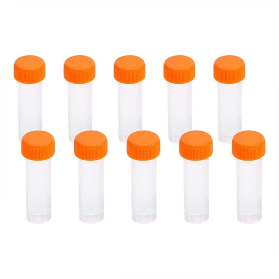 Yosoo 10pcs 5ml Plastic Frozen Test Tubes Vial Screw Seal Cap Pack Container with Silicone Gasket Plastic Vial