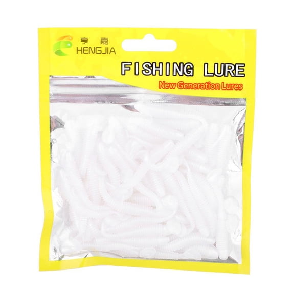 Yosoo 50PCS 5cm Soft Plastic Fishing Lures T-Tail Grub Worm Baits Fish Tackle Accessory, Baits, Fishing Baits
