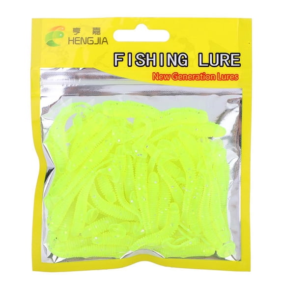Yosoo 50PCS 5cm Soft Plastic Fishing Lures T-Tail Grub Worm Baits Fish Tackle Accessory, Baits, Fishing Baits