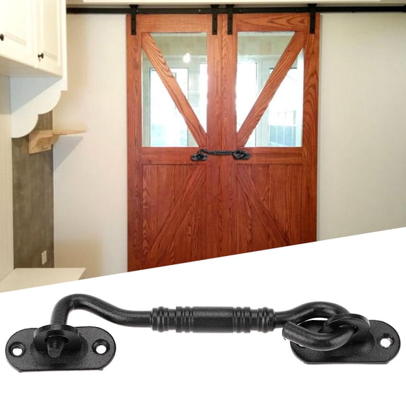 Yosoo Black Color 201 Stainless Steel Cabin Hook and Eye Latch Lock for Shed Gate Door Window,Cabin Hook,Hook Latch
