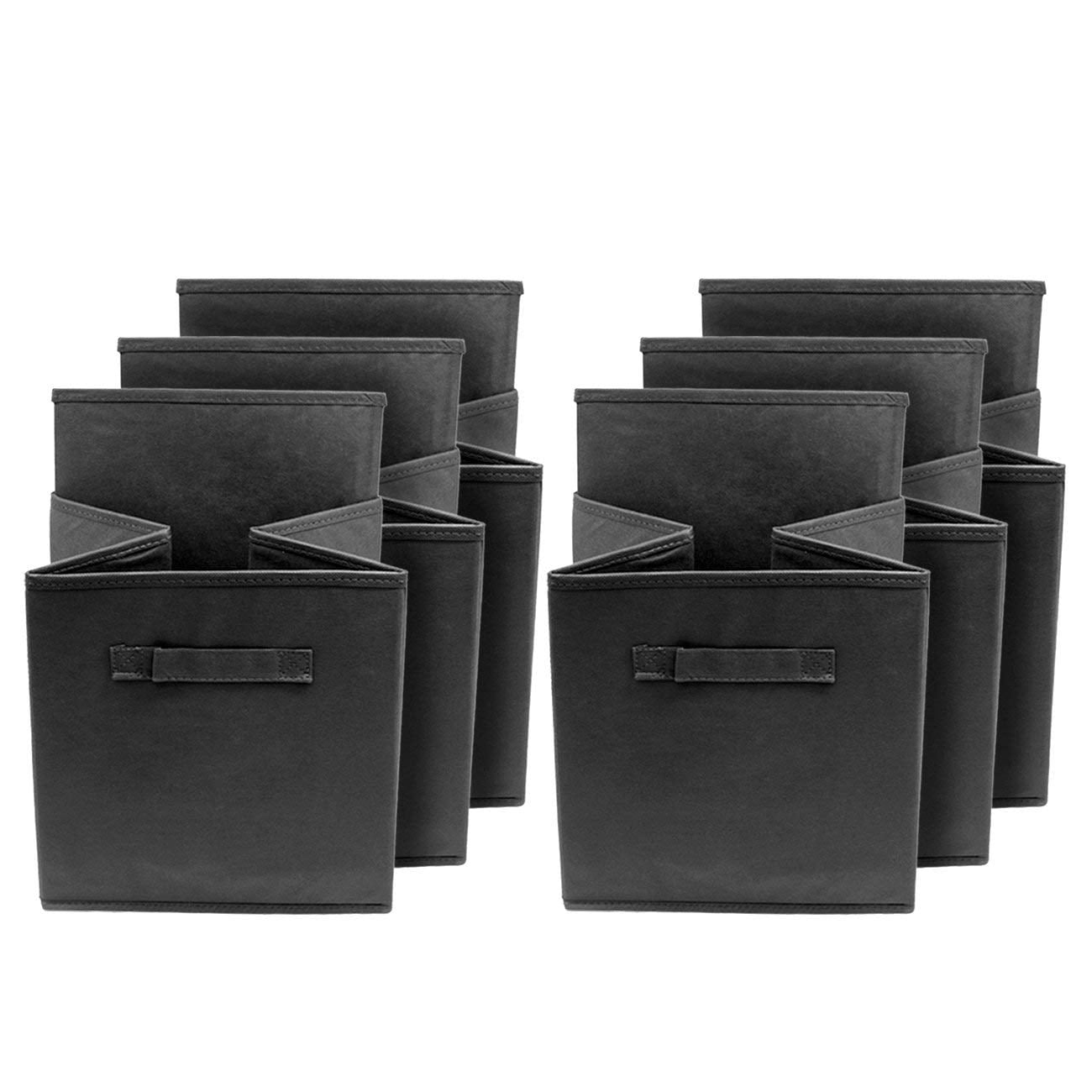 Yosoo Children Collapsible Fabric Storage Cubes, 6 Count, Black