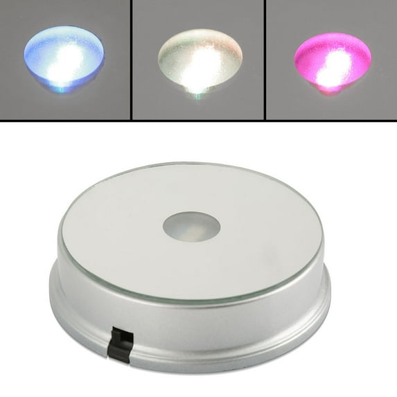 Yosoo Colorful LED Light Rotating Crystal Display Stand Base, Rotating Base,Crystal Base Stand